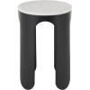 image:imageDeco 79 Metal Side End Accent Table Round End Table with White Marble Tabletop Side Table 15 x 15 x 23 Black