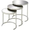 image:imageDeco 79 Metal Side End Accent Table Round Nesting End Table with Mirrored Glass Top Set of 3 Side Table 21 19 17H SilverSilver