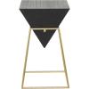 image:imageDeco 79 Wood Geometric Side End Accent Table Inverted Pyramid End Table with Gold Metal Frame Side Table 14 x 14 x 24 Black