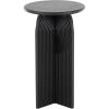 image:imageDeco 79 Wood Geometric Side End Accent Table Sandstone Carved Art Deco Arched Pedestal End Table Set of 2 Side Table 24 21 H Black