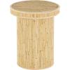image:imageDeco 79 Wood Handmade Side End Accent Table End Table with Square Tabletop Side Table 16 x 16 x 20 BlackLight Brown