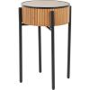 image:imageDeco 79 Wood Handmade Side End Accent Table Slatted End Table with Black Legs Side Table 18 x 18 x 27 Brown