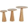 image:imageDeco 79 Wood Side End Accent Table End Table with Natural Wood Grains and Cone Shaped Bases Set of 3 Side Table 24 20 18 H Light Brown