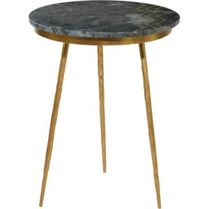 image:imageDeco 79 Ceramic Side End Accent Table End Table with Black Marble Top Side Table 16 x 16 x 20 Gold