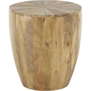 image:imageDeco 79 Mango Wood Handmade Side End Accent Table Drum End Table Side Table 18 x 18 x 20 Brown