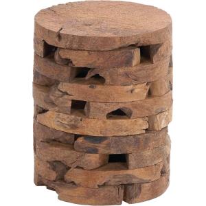 image:imageDeco 79 Wood Geometric Side End Accent Table Diamond End Table with Black Accents Side Table 19 x 19 x 24 BrownBrown