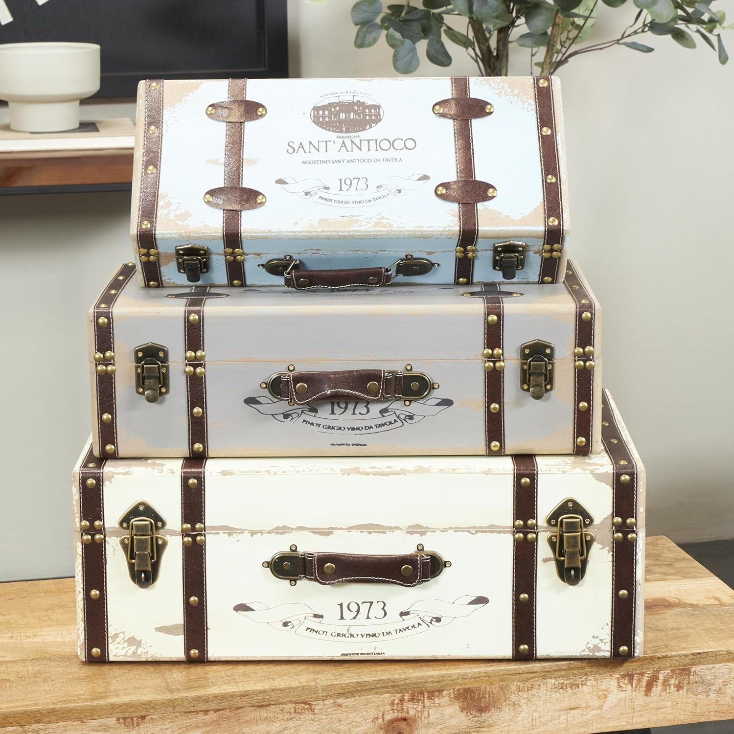 Deco 79 Fabric Decorative Trunk Woven Storage Decorative Large Boxes ...