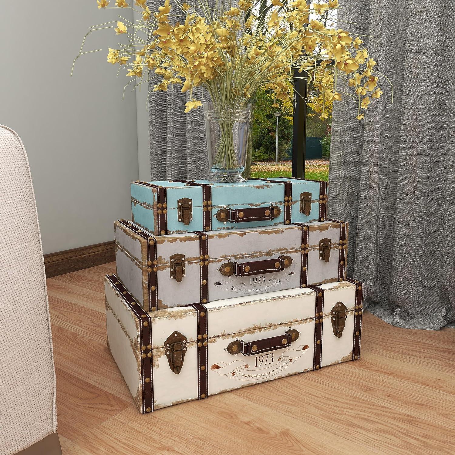 Deco 79 Fabric Decorative Trunk Woven Storage Decorative Large Boxes ...