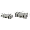 image:imageDeco 79 Fabric Decorative Trunk Woven Storage Decorative Large Boxes with Silver Latches and Buckles Set of 2 Storage Trunks 21 19 W GrayGray
