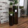 image:imageDeco 79 Metal Cylinder Pedestal Table with Hammered Design Set of 4 36 32 24 18H Brown36  31  24  19H