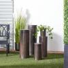 image:imageDeco 79 Metal Cylinder Pedestal Table with Hammered Design Set of 4 36 32 24 18H Brown36  31  24  19H