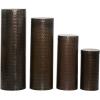 image:imageDeco 79 Metal Cylinder Pedestal Table with Hammered Design Set of 4 36 32 24 18H Brown36  31  24  19H