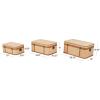 image:imageDeco 79 Rattan Decorative Trunk Woven Decorative Large Boxes with Brass Metal Latches and Brown Wooden Accents Set of 3 Storage Trunks 28 26 23 W Light Brown