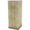 image:imageDeco 79 Rustic Wood Square Pedestal Table Set of 3 39 30 22H Brown