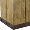 image:imageDeco 79 Rustic Wood Square Pedestal Table Set of 3 39 30 22H Brown