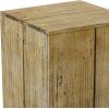 image:imageDeco 79 Rustic Wood Square Pedestal Table Set of 3 39 30 22H Brown