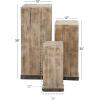 image:imageDeco 79 Rustic Wood Square Pedestal Table Set of 3 39 30 22H Brown