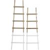 image:imageDeco 79 Wood 5 and 6 Rack Ladder with White Bases Set of 2 62 73H BrownBrown