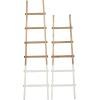 image:imageDeco 79 Wood 5 and 6 Rack Ladder with White Bases Set of 2 62 73H BrownBrown