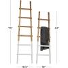 image:imageDeco 79 Wood 5 and 6 Rack Ladder with White Bases Set of 2 62 73H BrownBrown