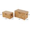 image:imageDeco 79 Wood Handmade Decorative Trunk Decorative Large Boxes with Black Metal Accents and Square Patterns Set of 2 Storage Trunks 28 24 W Brown