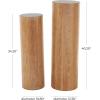 image:imageDeco 79 Wood Handmade Side End Pedestal Table Pedestal End Table Set of 2 Side Table 40 34 H BrownBrown