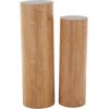 image:imageDeco 79 Wood Handmade Side End Pedestal Table Pedestal End Table Set of 2 Side Table 40 34 H BrownBrown