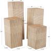 image:imageDeco 79 Wood Side End Pedestal Table Pillar Style End Table with Various Sizes Set of 4 Side Table 24 18 36 30 H Brown