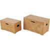 image:imageDeco 79 Wood Handmade Decorative Trunk Decorative Large Boxes with Black Metal Accents and Square Patterns Set of 2 Storage Trunks 28 24 W Brown