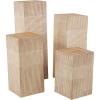 image:imageDeco 79 Wood Side End Pedestal Table Pillar Style End Table with Various Sizes Set of 4 Side Table 24 18 36 30 H Brown