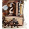 image:imageDeco 79 Wooden Decorative Trunk Nesting Upholstered Decorative Large Boxes with Vintage Accents and Studs Set of 3 Storage Trunks 17 15 12W Brown3piece rectangular set
