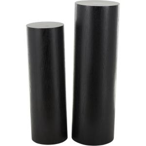 image:imageDeco 79 Wood Handmade Side End Pedestal Table Pedestal End Table Set of 2 Side Table 40 34 H BrownBlack