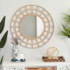 image:imageDeco 79 Bamboo Wood Geometric Handmade Woven Wall Mirror with Arch Design 35 x 1 x 35 BrownGeometric