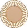 image:imageDeco 79 Bamboo Wood Geometric Handmade Woven Wall Mirror with Arch Design 35 x 1 x 35 BrownLooped