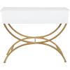 image:imageDeco 79 Wood 2 Drawers Console Table with Arched Base 40 x 16 x 32 White