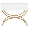 image:imageDeco 79 Wood 2 Drawers Console Table with Arched Base 40 x 16 x 32 White