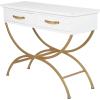 image:imageDeco 79 Wood 2 Drawers Console Table with Arched Base 40 x 16 x 32 White