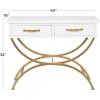 image:imageDeco 79 Wood 2 Drawers Console Table with Arched Base 40 x 16 x 32 White