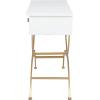 image:imageDeco 79 Wood 2 Drawers Console Table with Arched Base 40 x 16 x 32 White