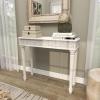 image:imageDeco 79 Wood Scroll Intricately Carved Slim Console Table with Turned Legs 36 x 12 x 30 WhiteWhite