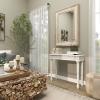 image:imageDeco 79 Wood Scroll Intricately Carved Slim Console Table with Turned Legs 36 x 12 x 30 WhiteWhite