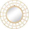 image:imageDeco 79 Bamboo Wood Geometric Handmade Woven Wall Mirror with Arch Design 35 x 1 x 35 BrownGeometric