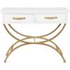 image:imageDeco 79 Wood 2 Drawers Console Table with Arched Base 40 x 16 x 32 White