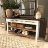 image:imageDeco 79 Wood Long Kitchen Island Style 3 Drawers and 2 Shelves Console Table 71 x 16 x 32 White