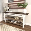 image:imageDeco 79 Wood Long Kitchen Island Style 3 Drawers and 2 Shelves Console Table 71 x 16 x 32 White