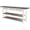 image:imageDeco 79 Wood Long Kitchen Island Style 3 Drawers and 2 Shelves Console Table 71 x 16 x 32 White