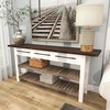 image:imageDeco 79 Wood Long Kitchen Island Style 3 Drawers and 2 Shelves Console Table 71 x 16 x 32 White