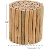 image:imageDeco 79 Teak Wood Handmade Side End Accent Table End Table with Stick Cluster Design Side Table 14 x 14 x 16 BrownCylinderRound Stool  Round Logs