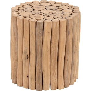 image:imageDeco 79 Teak Wood Handmade Side End Accent Table End Table with Stick Cluster Design Side Table 14 x 14 x 16 BrownCylinderRound Stool  Round Logs