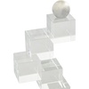 image:imageDeco 79 Glass Decorative Bookends Stacked Squares Non Skid Bookends with Silver Orbs Set of 2 Office Bookends5 W 8 H ClearClear